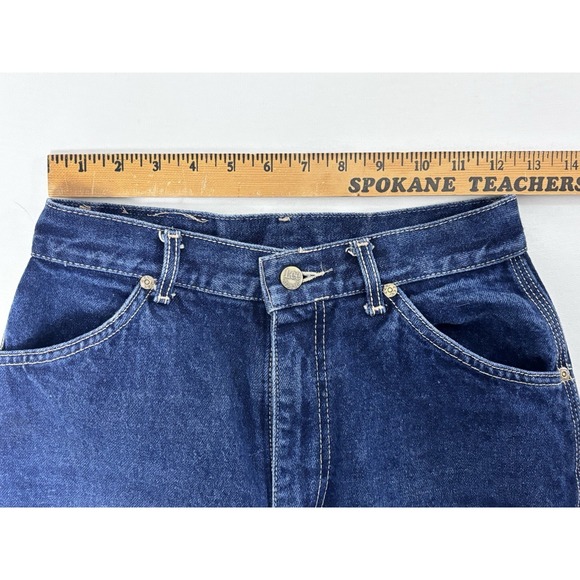 Vintage 1980s Lee Riders Made In USA High Rise Straight Leg Denim Jeans 26x33 - Picture 5 of 10